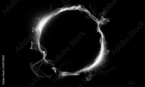 White ring consisting of a smoke. The magical thing. Fantasy photo