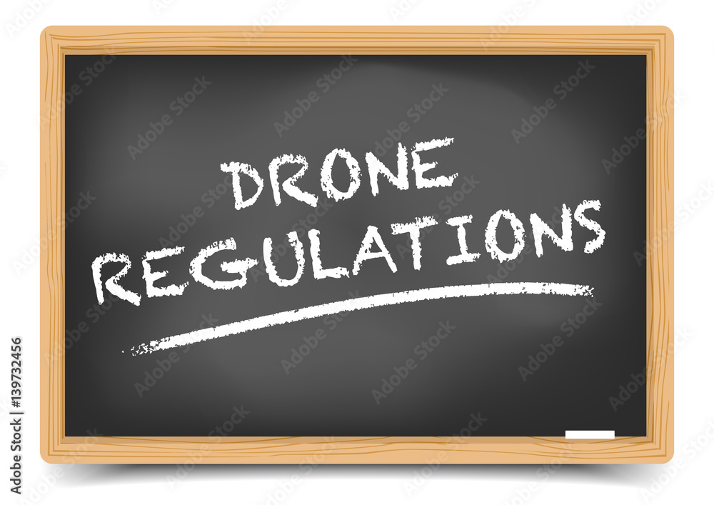 Obraz premium Blackboard Drone Regulations