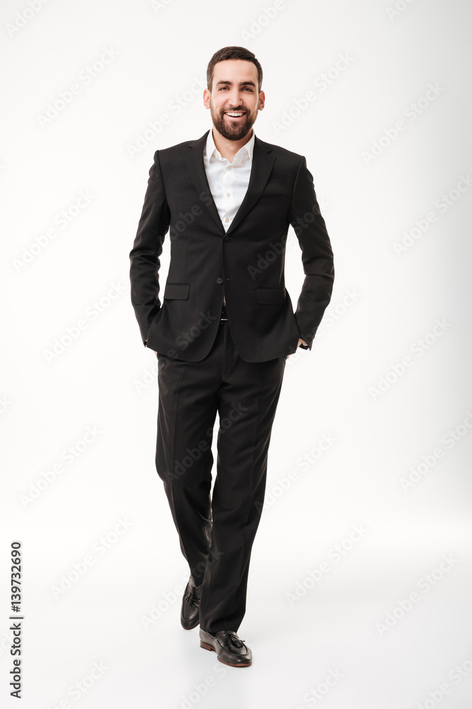 Young businessman standing over white background. Young businessman standing over white background.