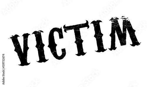 Victim rubber stamp. Grunge design with dust scratches. Effects can be easily removed for a clean, crisp look. Color is easily changed.