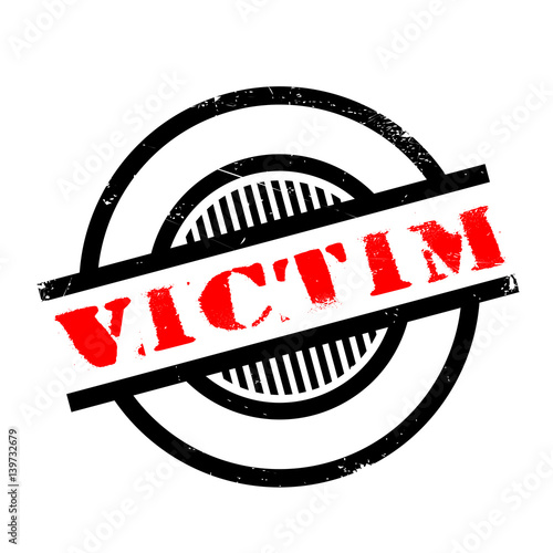 Victim rubber stamp. Grunge design with dust scratches. Effects can be easily removed for a clean, crisp look. Color is easily changed.