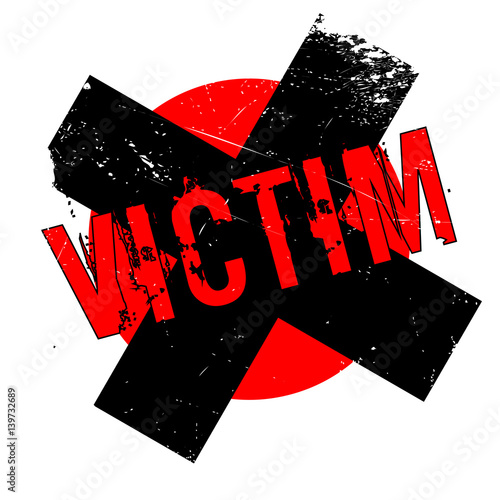 Victim rubber stamp. Grunge design with dust scratches. Effects can be easily removed for a clean, crisp look. Color is easily changed.
