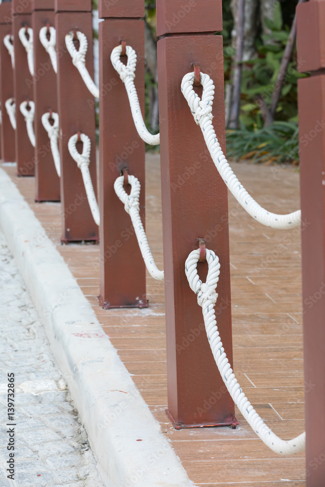 Rope decorative fence Stock Photo | Adobe Stock