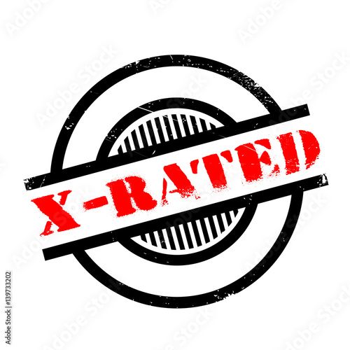 X-Rated rubber stamp. Grunge design with dust scratches. Effects can be easily removed for a clean, crisp look. Color is easily changed.