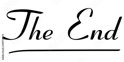 The End Tag lettering Calligraphy inscription