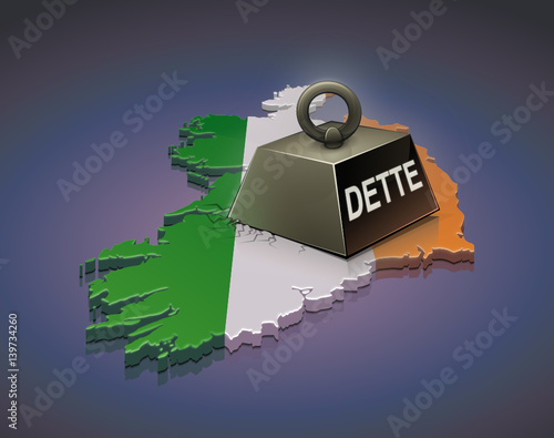 Poids de la dette en Irelande (fond sombre)