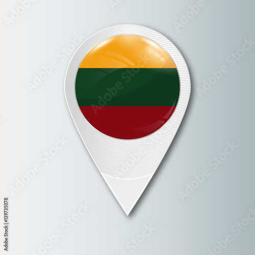 Pointer with the national flag of Lithuania in the ball with reflection. Tag to indicate the location. Realistic vector illustration. Free Download Pointer with the national flag of Lithuania in the ball with reflection. Tag to indicate the location. Realistic vector illustration. - GFXLoad
