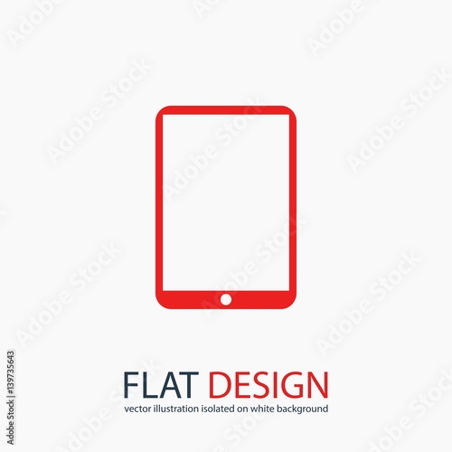 Modern digital tablet PC icon, vector illustration. Flat design style