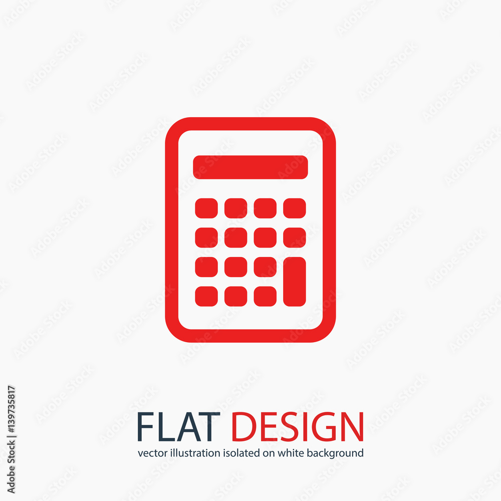 calculator icon, vector illustration. Flat design style calculator icon, vector illustration. Flat design style