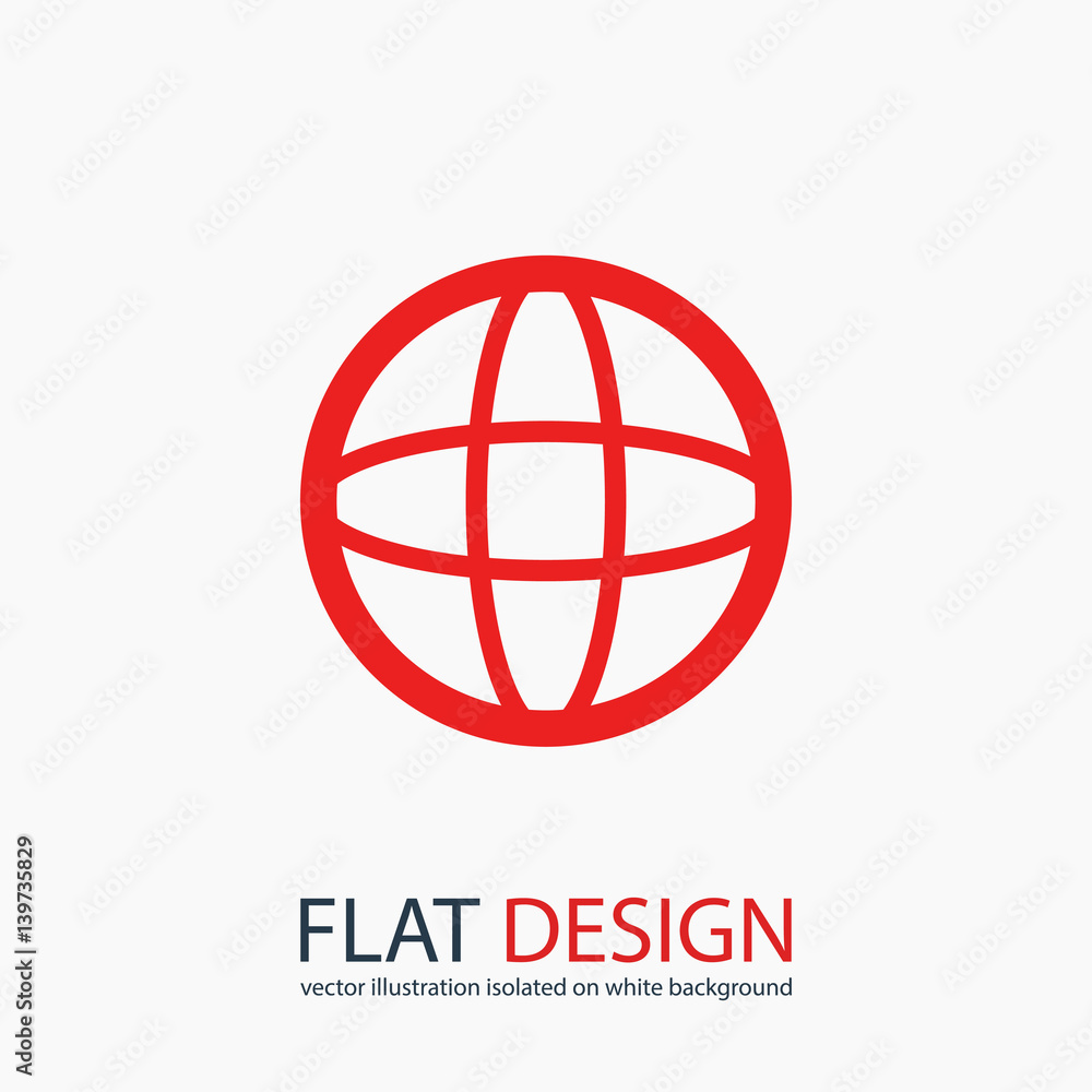 Globe Icon vector illustration. Flat design style Globe Icon vector illustration. Flat design style