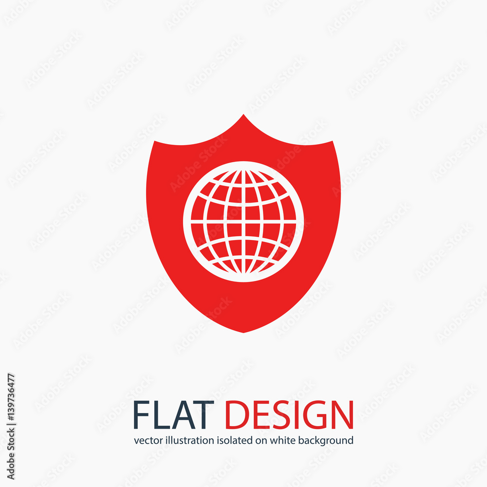 Shield icon, vector illustration. Flat design style Shield icon, vector illustration. Flat design style