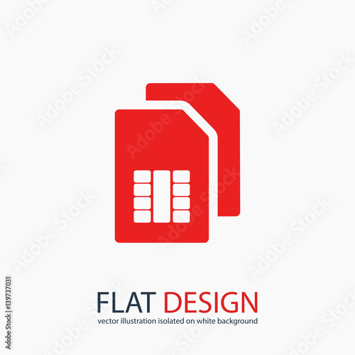 sim card icon, vector illustration. Flat design style