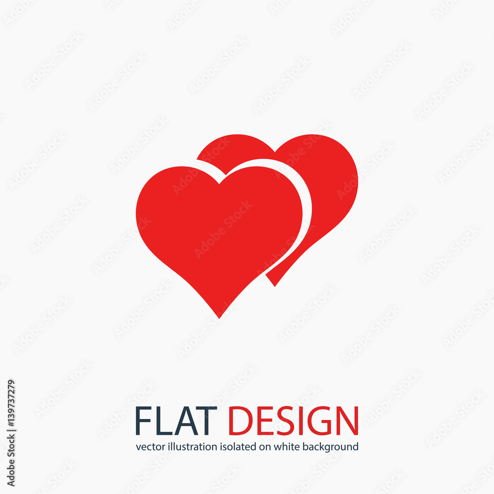 Heart Icon, vector illustration. Flat design style Heart Icon, vector illustration. Flat design style