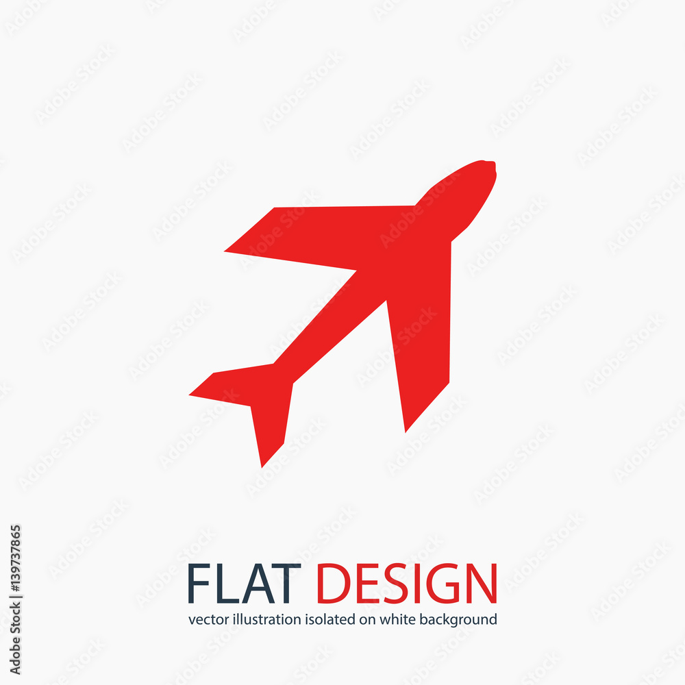 Airplane  icon,  vector illustration. Flat design style
