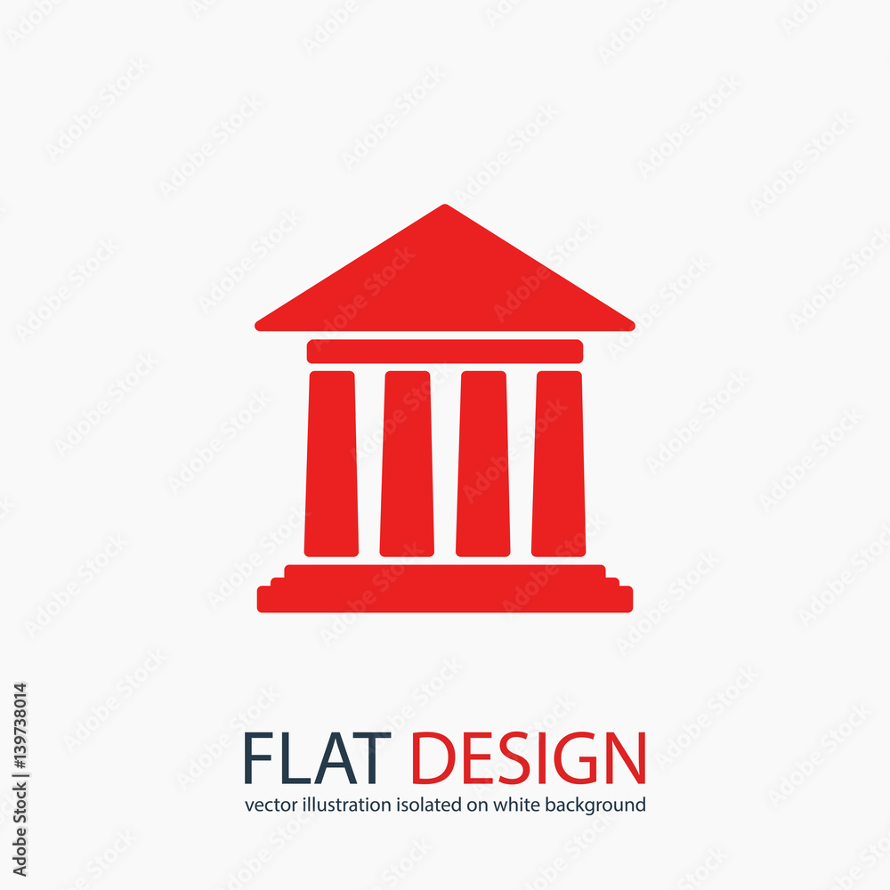 Historical building  icon, vector illustration. Flat design style 