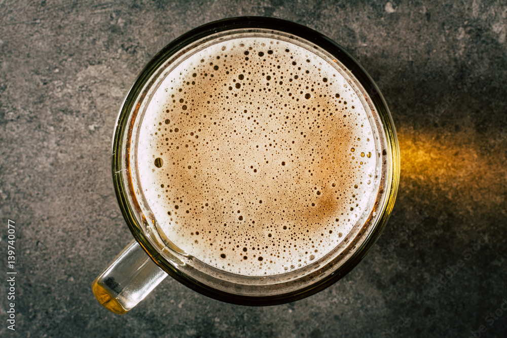 Glass beer on stone background with copy space. wallpaper Stock 写真