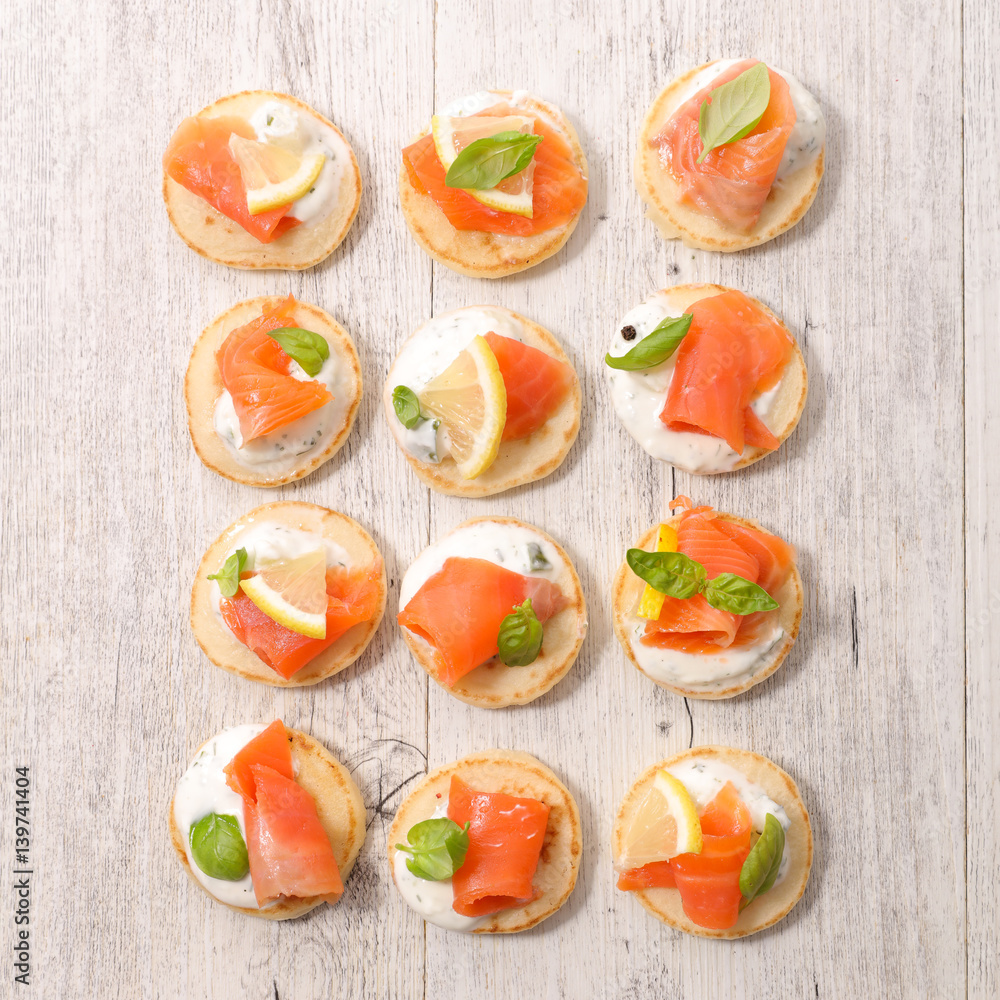 canape with cheese and salmon canape with cheese and salmon