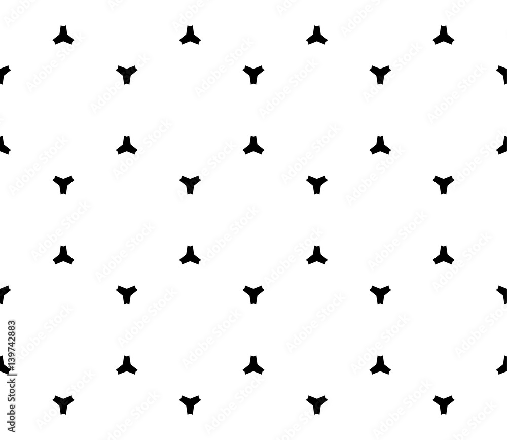 Obraz premium Simple geometric seamless texture, repeat monochrome pattern. Black small triangular shapes on white backdrop. Stylish modern background. Design element for prints, decoration, textile, wallpaper, web
