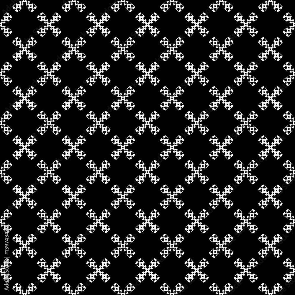 Vector monochrome seamless pattern, black & white ornate illustration. Geometric texture, repeat abstract background, traditional folk motif. Dark design element for prints, decoration, textile, cloth Vector monochrome seamless pattern, black & white ornate illustration. Geometric texture, repeat abstract background, traditional folk motif. Dark design element for prints, decoration, textile, cloth