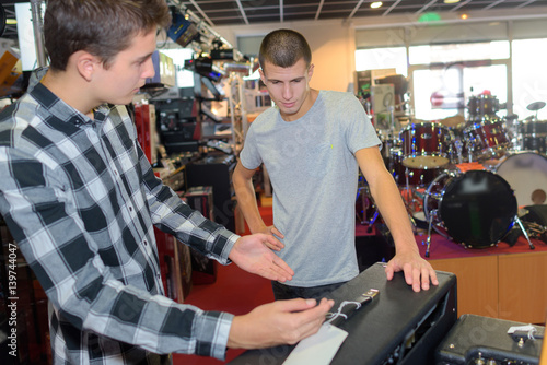 boys in music store photo