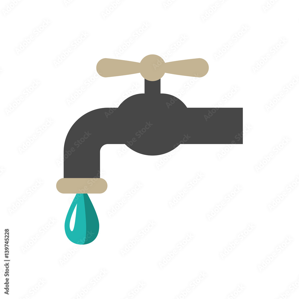 Water tap with drop icon