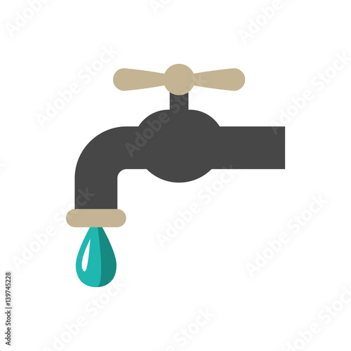 Water tap with drop icon
