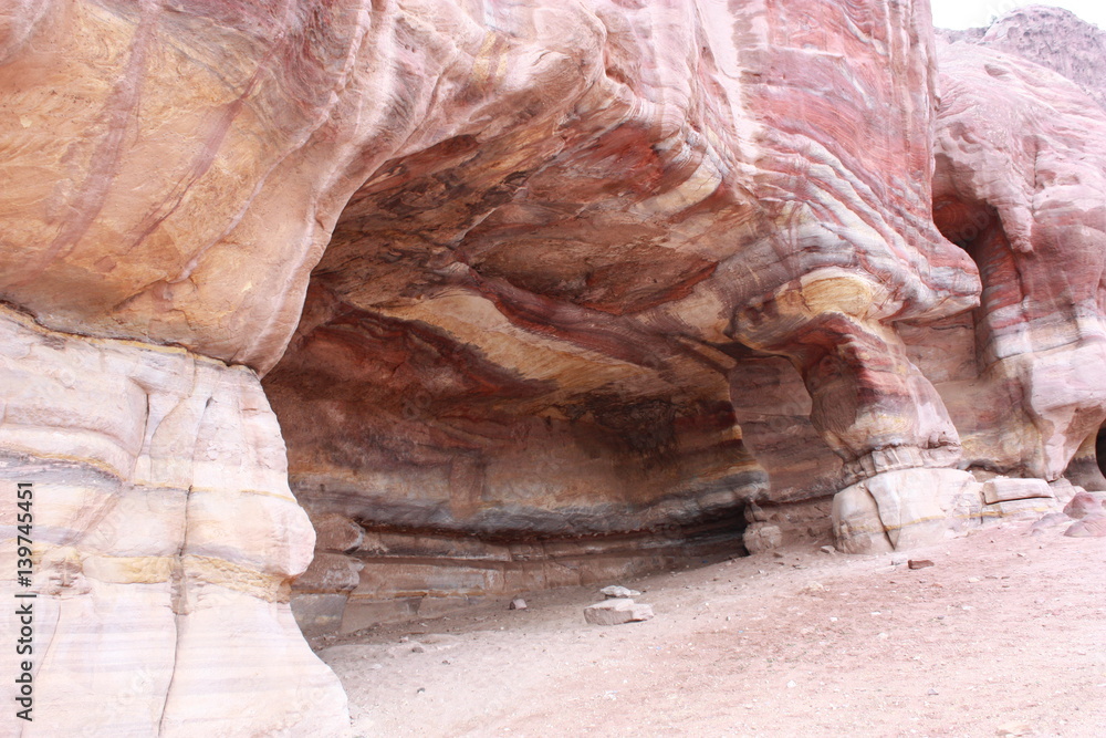 Inside the Urns grave in Ancient Nabatean city of Petra, Jordan Middle East