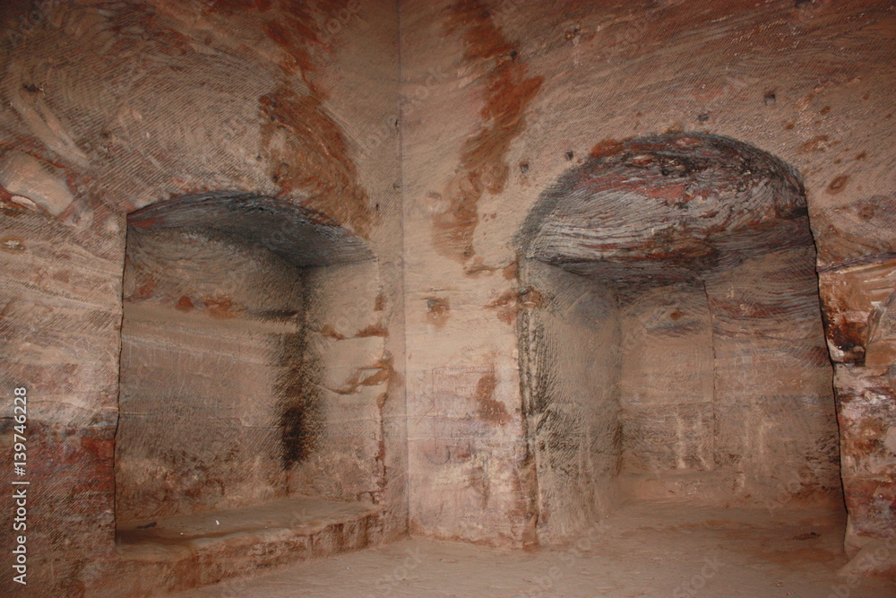 Inside the Urns grave in Ancient Nabatean city of Petra, Jordan Middle East