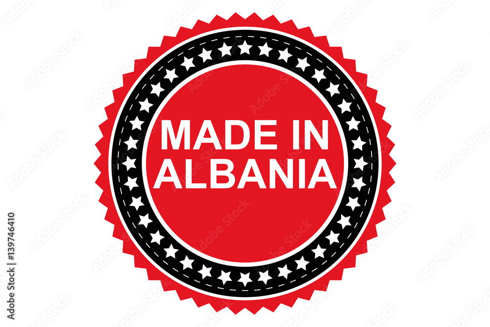 Made in Albania round logo, vector Made in Albania round logo, vector