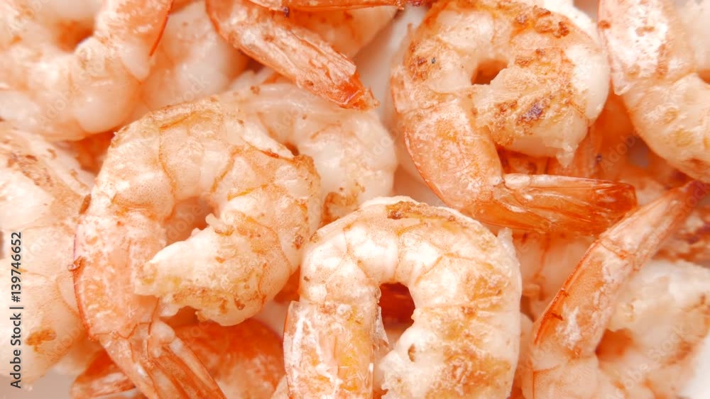 Close up of fried shrimps on a plate. 4K UHD Close up of fried shrimps on a plate. 4K UHD