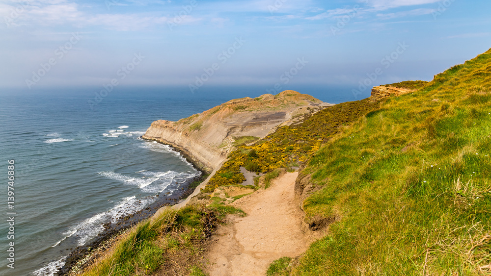Yorkshire coast in Kettleness, between Whitby and Runswick Bay, North Yorkshire, UK Yorkshire coast in Kettleness, between Whitby and Runswick Bay, North Yorkshire, UK