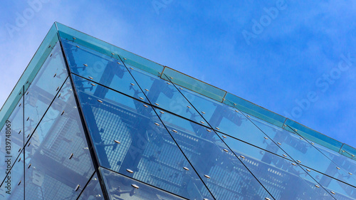 Elements of the facade. Composition of the elements of a modern building. Abstract background.