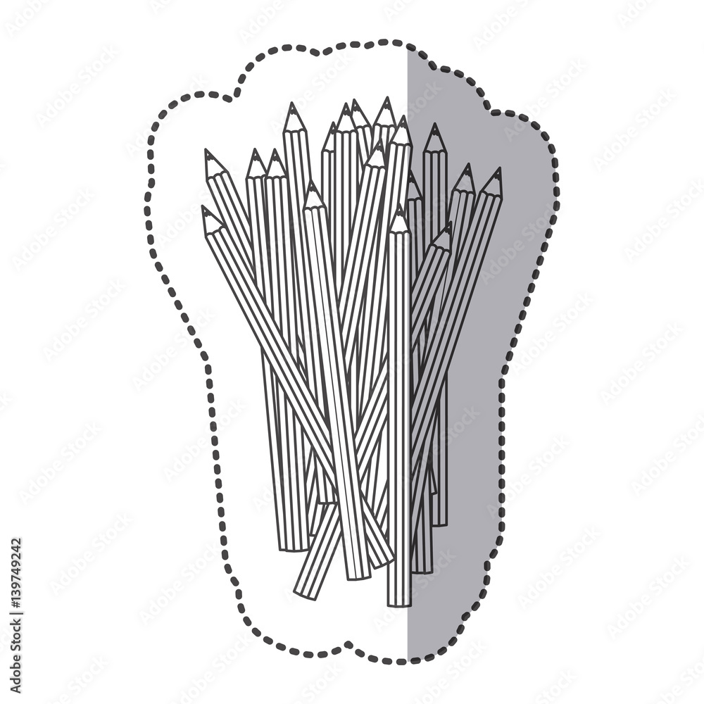 silhouette pencils color icon, vector illustraction design image Stock ...