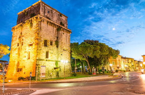 VIAREGGIO - AUGUST 20, 2015: Torer Matilde at night. Viareggio is a famous destination in Tuscany photo