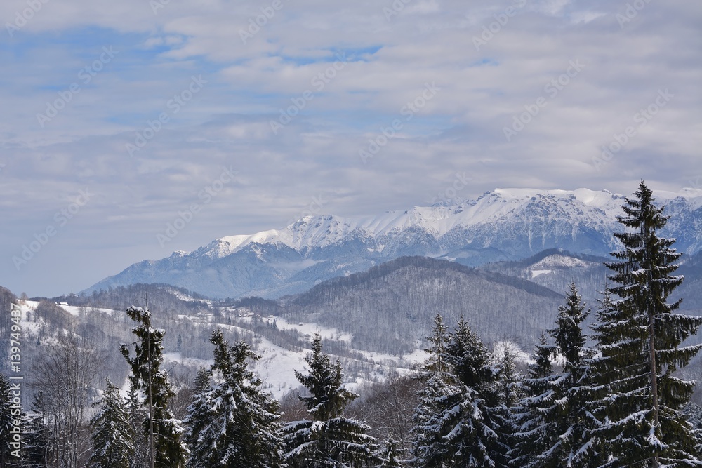 Winter landscape, Carpathian Mountains, Romania Winter landscape, Carpathian Mountains, Romania