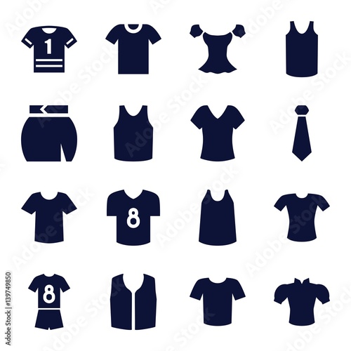 Set of 16 shirt filled icons