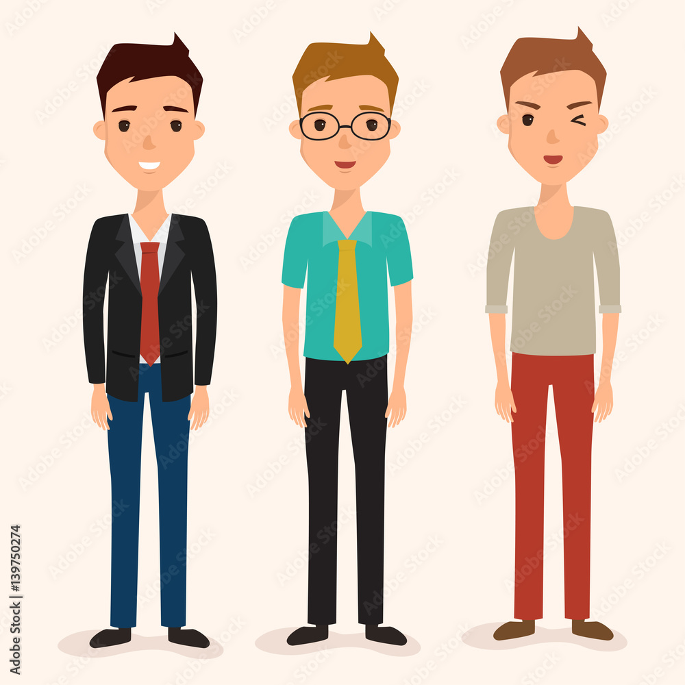 business man character in job. avatar of people vector flat design.
