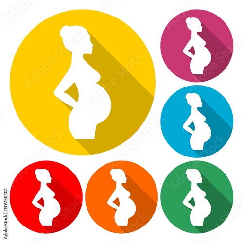 Silhouette pregnant woman - Illustration