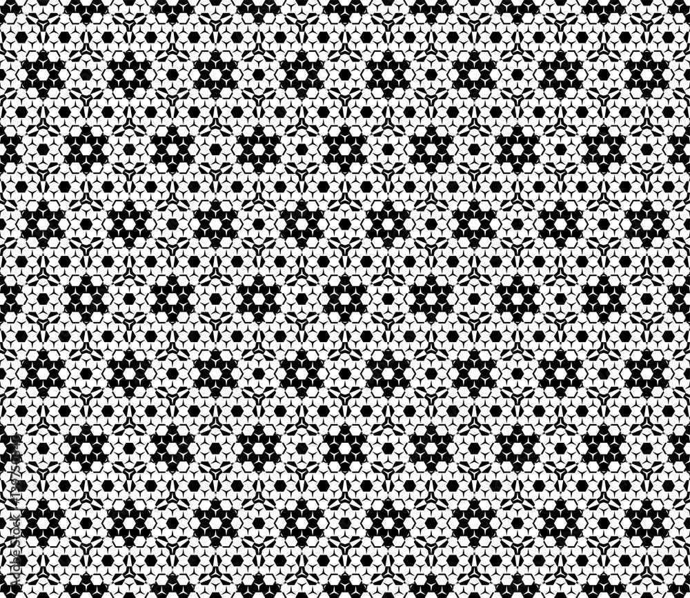 Vector seamless pattern. Modern stylish texture. Repeat geometric tiles with hexagonal elements. Simple black & white abstract background. Design for prints, decoration, digital, textile, furniture Vector seamless pattern. Modern stylish texture. Repeat geometric tiles with hexagonal elements. Simple black & white abstract background. Design for prints, decoration, digital, textile, furniture