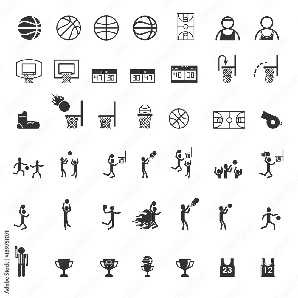Fototapeta premium Basketball Icons