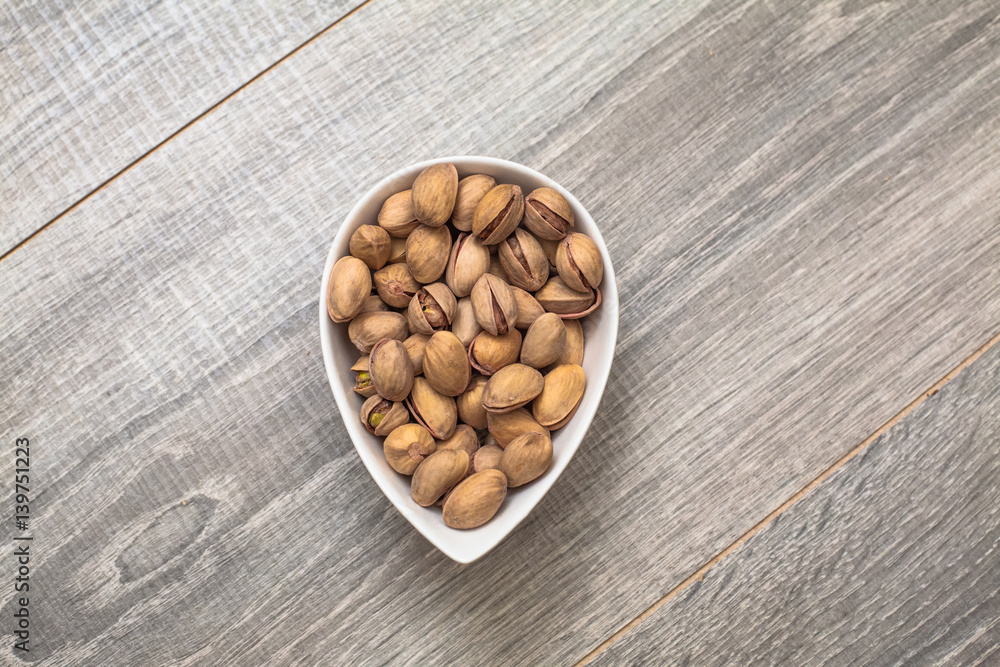 Pistachio Nuts in a Teardrop Shaped bowl