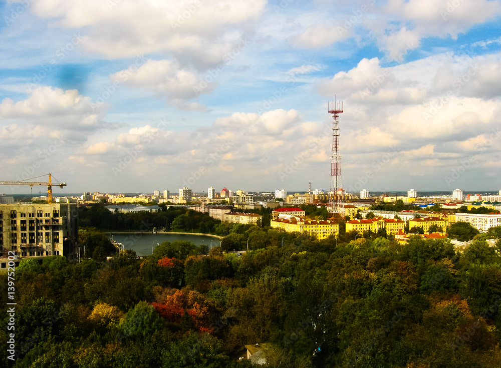 View of Minsk from the Ferris wheel in Gorky Park