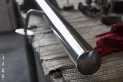 Stainless steel  pipe - handrail on work table