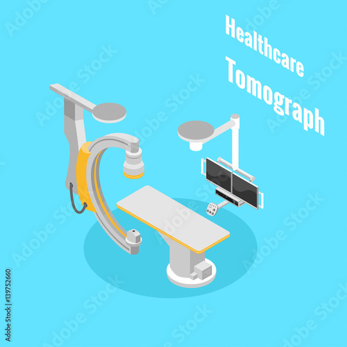 Healthcare medical equipment tomograph isometryc