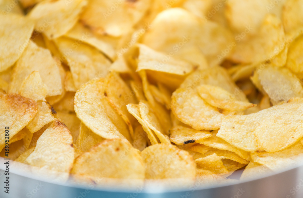 Chips in a tray