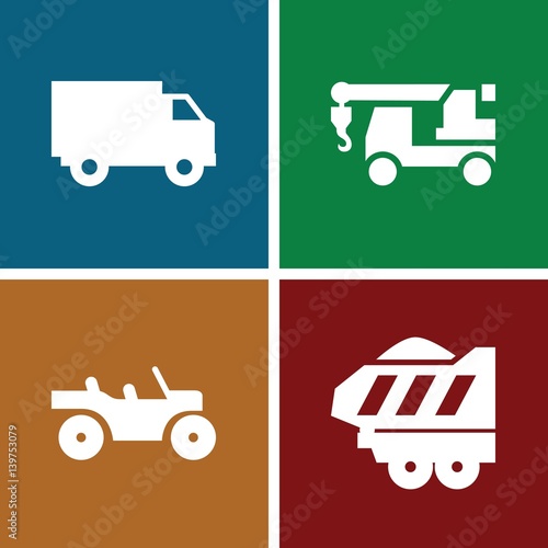 Set of 4 trailer filled icons