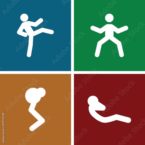 Set of 4 crunch filled icons