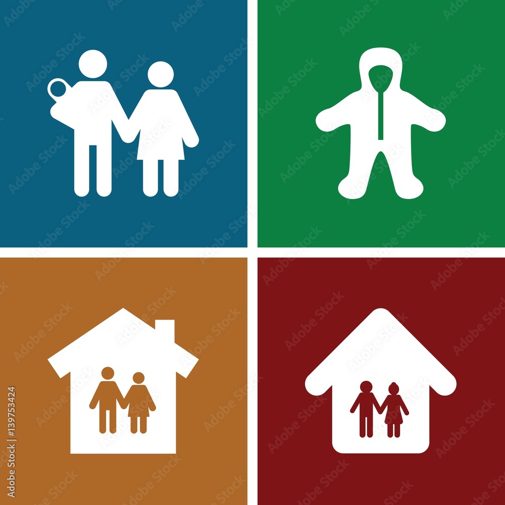 Set of 4 child filled icons Set of 4 child filled icons