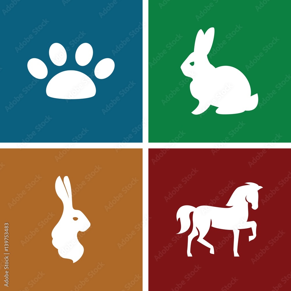 Set of 4 pet filled icons