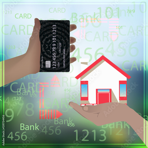 bank card is equal home mortgage photo background